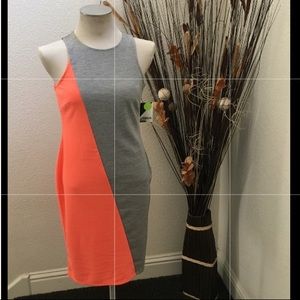 Project Runway Coral/GreyTwo Tone Dress